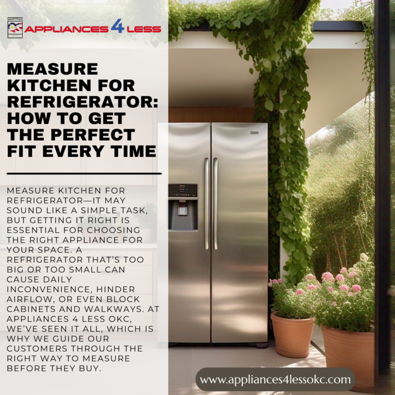 Measure kitchen for refrigerator